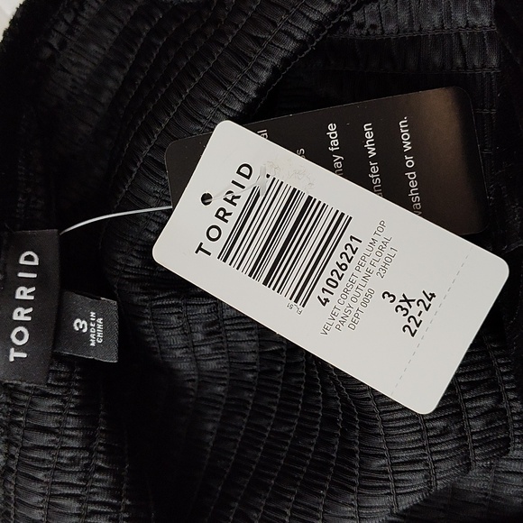Torrid Velvet Corset Peplum Top Size 3, 3X, 22/24 - Picture 6 of 7